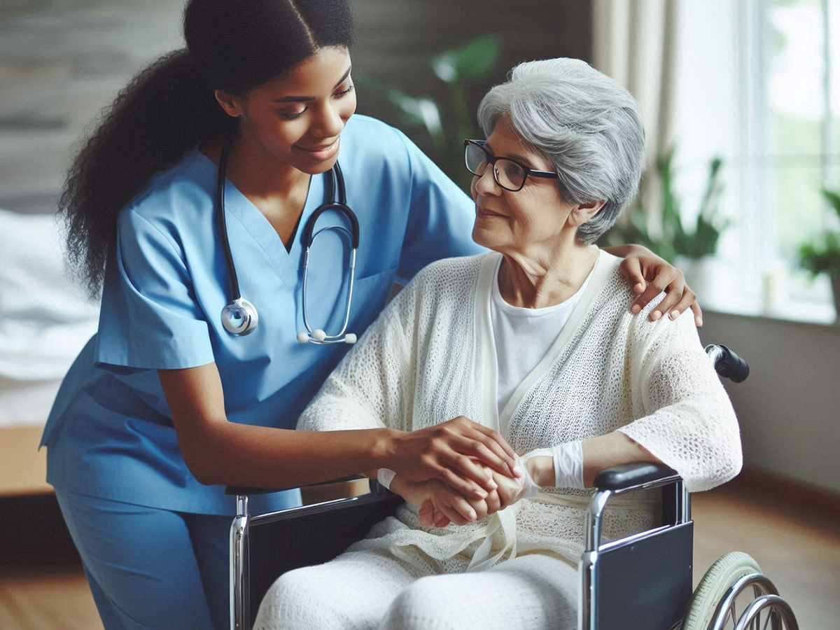 Patient in a wheelchair